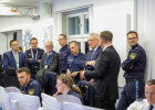 Innenminister Herrmann im Gespräch mit Einsatzkräften des Polizeipräsidium München, PP Hampel, PVP Huber u.a.