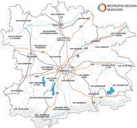 Karte der Metropolregion München