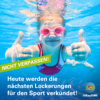 Mädchen unterwasser: Heute werden die nächsten Lockerungen für den Sport verkündet!