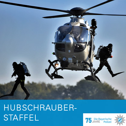 Kachel 75 Jahre Polizei - Hubschrauberstaffel